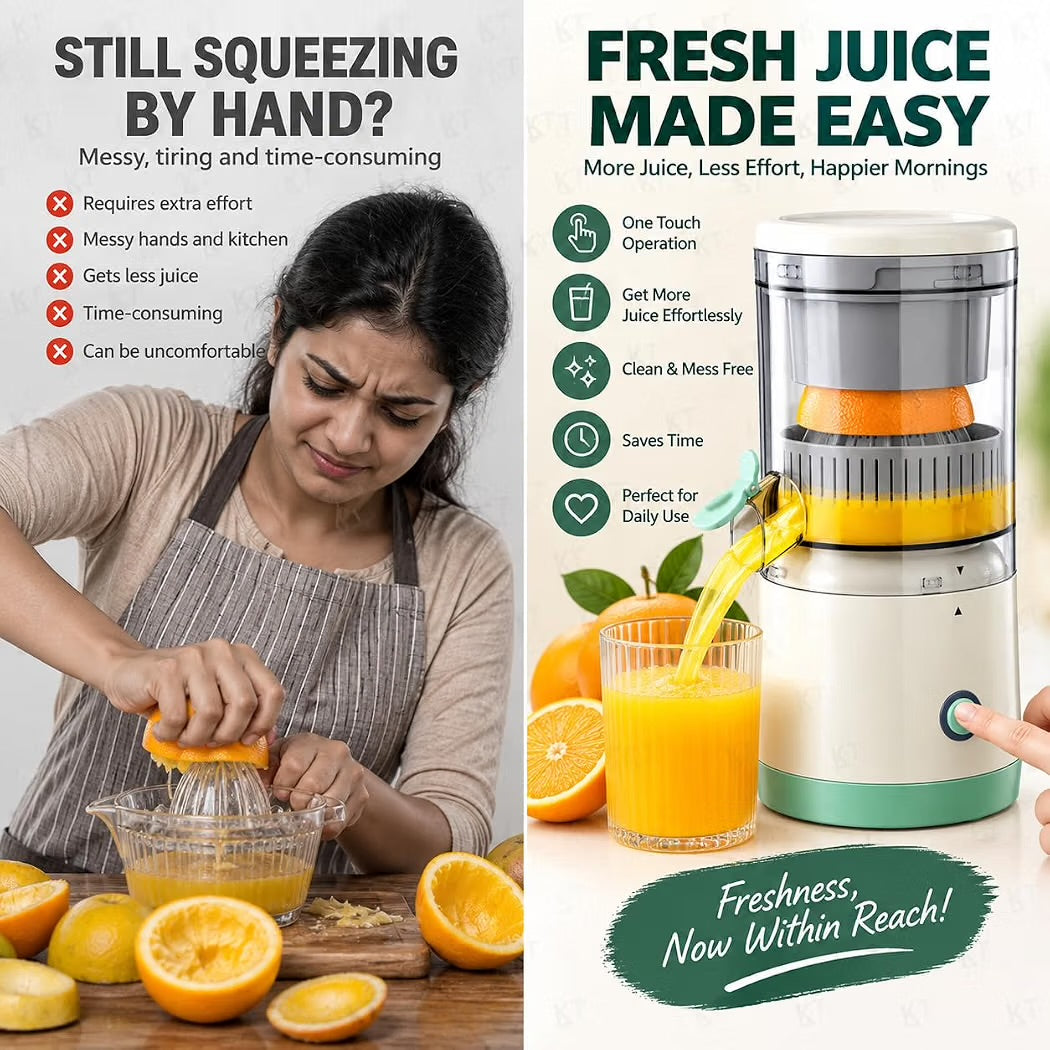 Portable Electric Citrus Juicer | USB Rechargeable Orange & Lemon Juicer