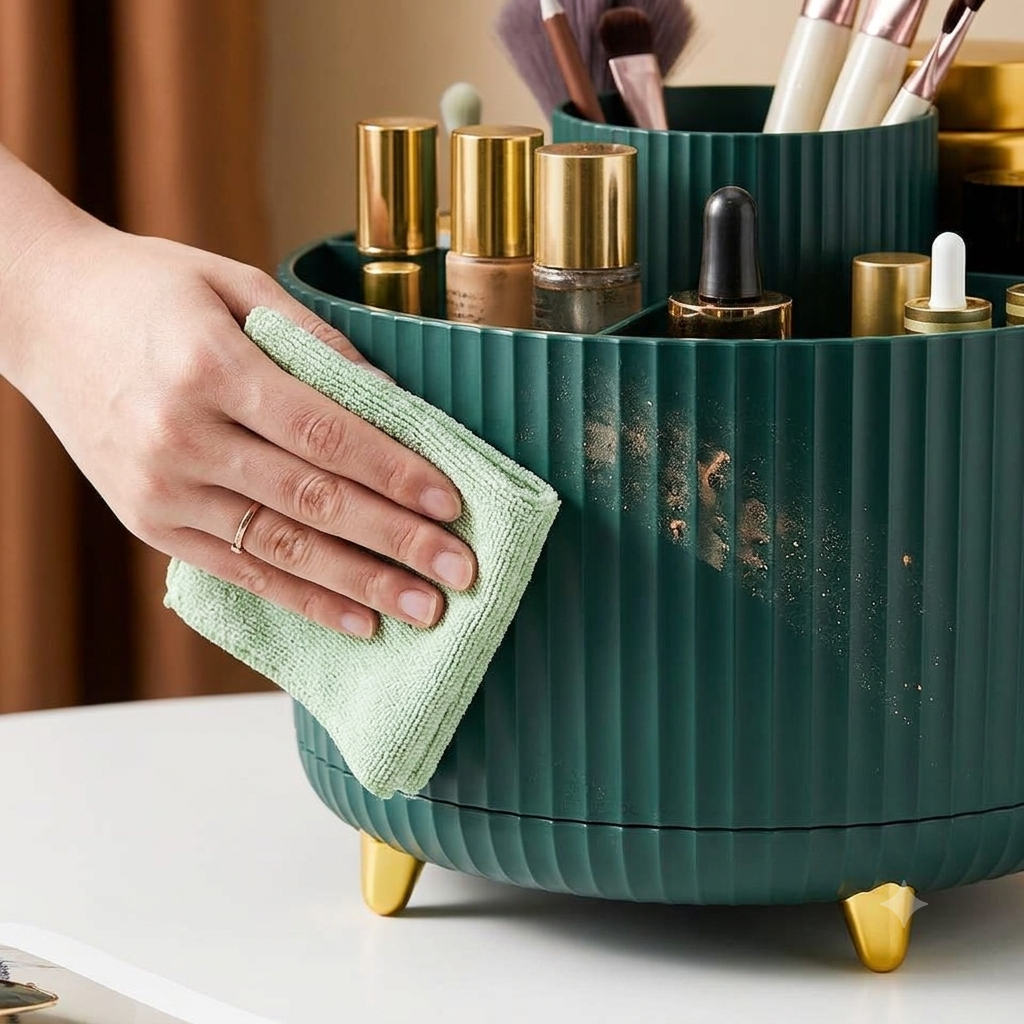 Rotating Makeup & Beauty Organizer | Multi-Compartment Cosmetic Storage Box