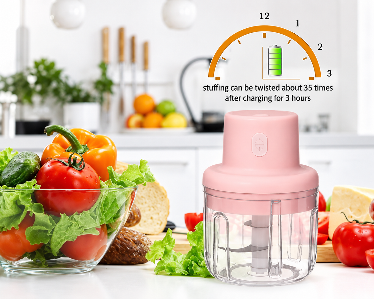 2-in-1 Electric Food Chopper – Portable Mini Vegetable & Meat Cutter