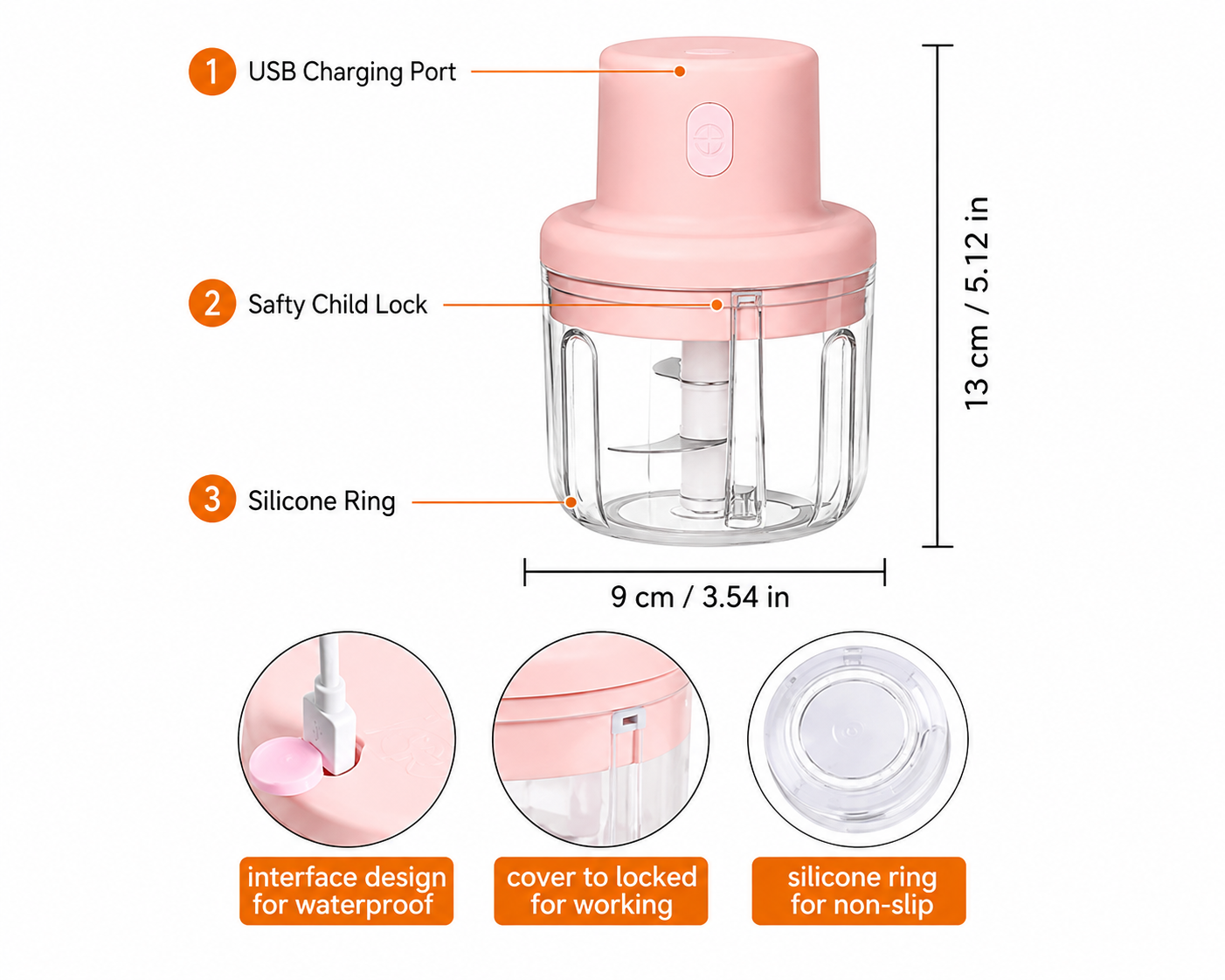 2-in-1 Electric Food Chopper – Portable Mini Vegetable & Meat Cutter