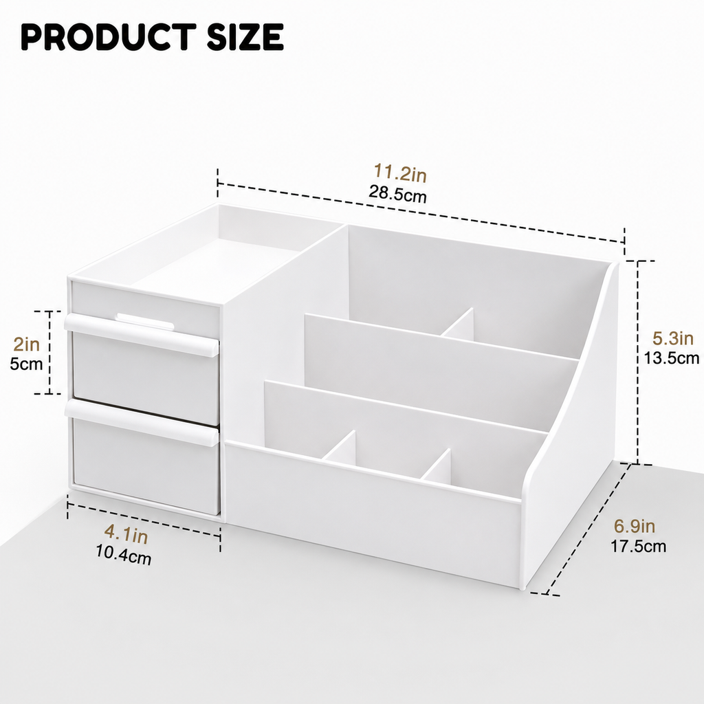 Multi-Compartment Cosmetic & Skincare Organizer – Makeup, Beauty & Vanity Storage Box