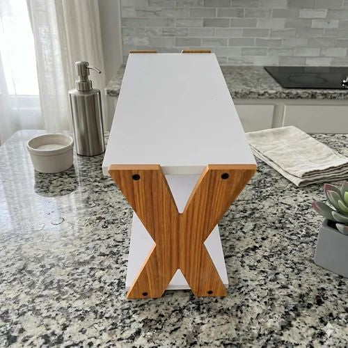 2-Tier Wooden Folding Storage Rack – Multipurpose Kitchen, Bathroom & Home Organizer
