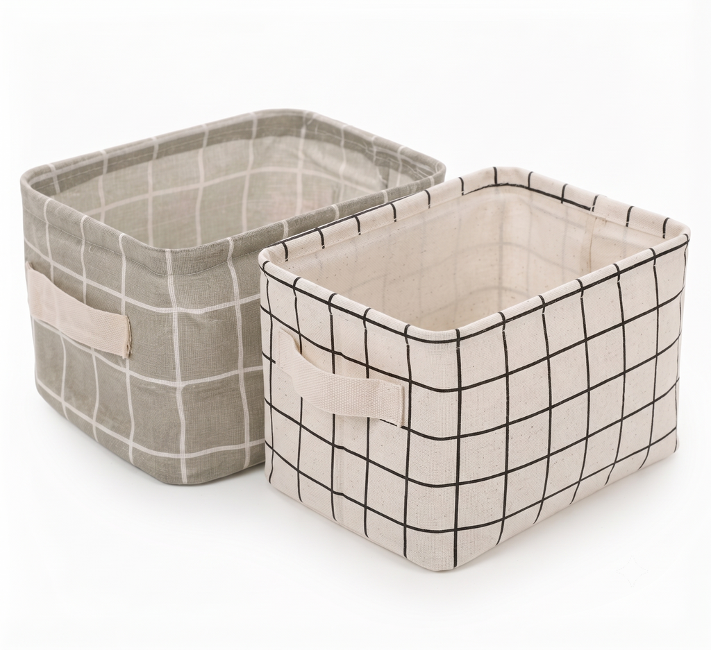 Foldable Fabric Storage Basket with Handles – Set of 4