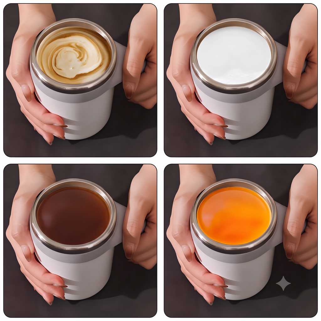 Self-Stirring Automatic Coffee Mug & Electric Mixer