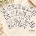 Black Floral Face Bindi Stickers – 20 Sheets | Garba, Navratri & Festive Looks