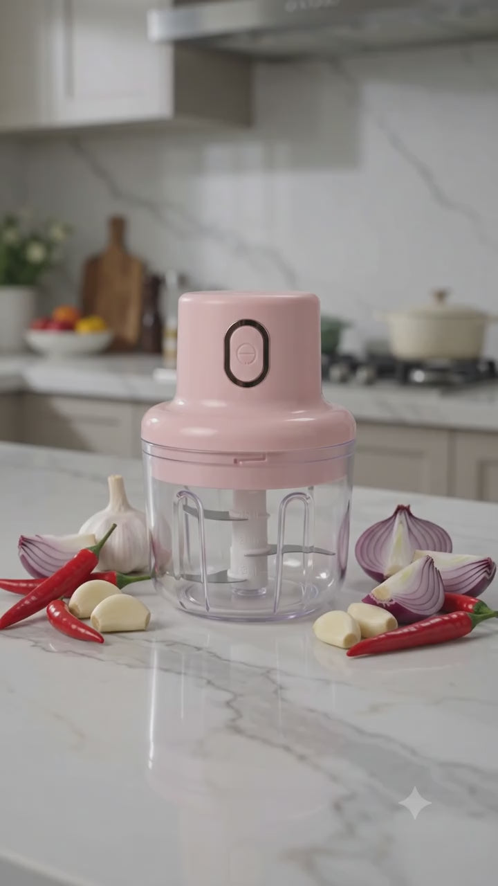 2-in-1 Electric Food Chopper – Portable Mini Vegetable & Meat Cutter